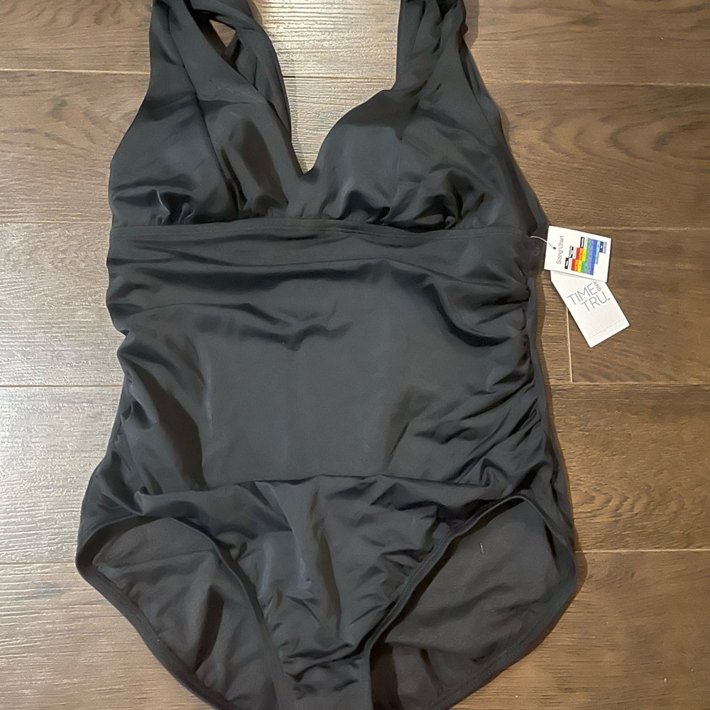 Black Time and Tru black one piece swimsuit